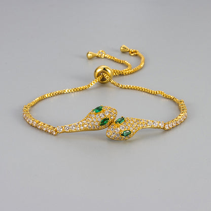 Snake Chain Adjustable Bracelet, Unisex Jewelry, Crystal Eyes Vintage Snake Bangle, Handmade Snake Bracelet, Shiva Hindu God Sign Bracelet