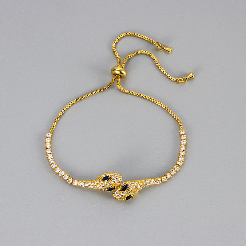Snake Chain Adjustable Bracelet, Unisex Jewelry, Crystal Eyes Vintage Snake Bangle, Handmade Snake Bracelet, Shiva Hindu God Sign Bracelet