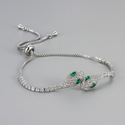 Snake Chain Adjustable Bracelet, Unisex Jewelry, Crystal Eyes Vintage Snake Bangle, Handmade Snake Bracelet, Shiva Hindu God Sign Bracelet