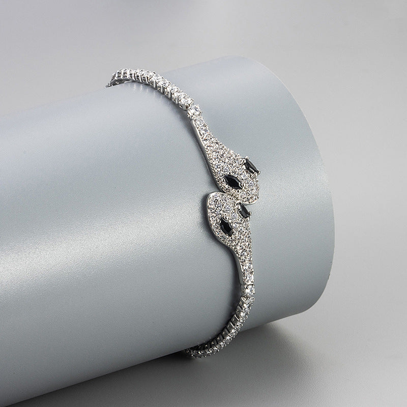 Snake Chain Adjustable Bracelet, Unisex Jewelry, Crystal Eyes Vintage Snake Bangle, Handmade Snake Bracelet, Shiva Hindu God Sign Bracelet