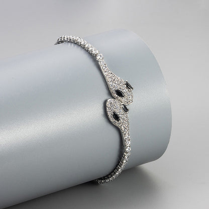 Snake Chain Adjustable Bracelet, Unisex Jewelry, Crystal Eyes Vintage Snake Bangle, Handmade Snake Bracelet, Shiva Hindu God Sign Bracelet