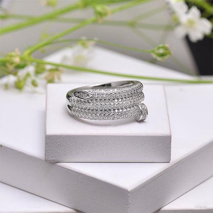 925 Sterling Silver Cubic Zircon Nail Ring For Women - Gold Trove