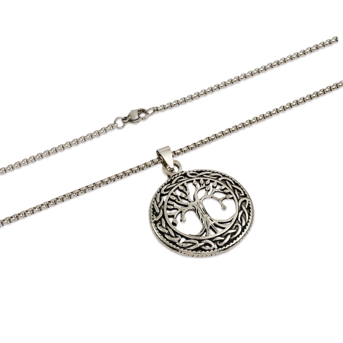 Tree of Life Pendant Necklace, Yggdrasil Necklace, Viking Necklace, Rustic Tree of Life Necklace, Unisex Necklace, 22 Inch Chain Necklace