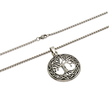 Tree of Life Pendant Necklace, Yggdrasil Necklace, Viking Necklace, Rustic Tree of Life Necklace, Unisex Necklace, 22 Inch Chain Necklace