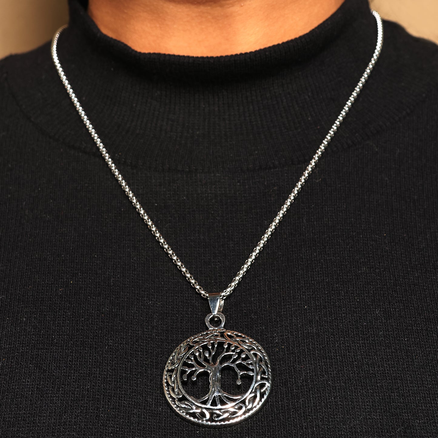 Tree of Life Pendant Necklace, Yggdrasil Necklace, Viking Necklace, Rustic Tree of Life Necklace, Unisex Necklace, 22 Inch Chain Necklace
