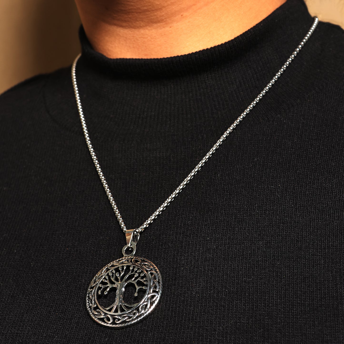 Tree of Life Pendant Necklace, Yggdrasil Necklace, Viking Necklace, Rustic Tree of Life Necklace, Unisex Necklace, 22 Inch Chain Necklace