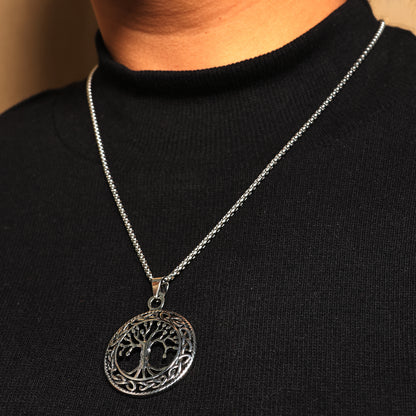 Tree of Life Pendant Necklace, Yggdrasil Necklace, Viking Necklace, Rustic Tree of Life Necklace, Unisex Necklace, 22 Inch Chain Necklace