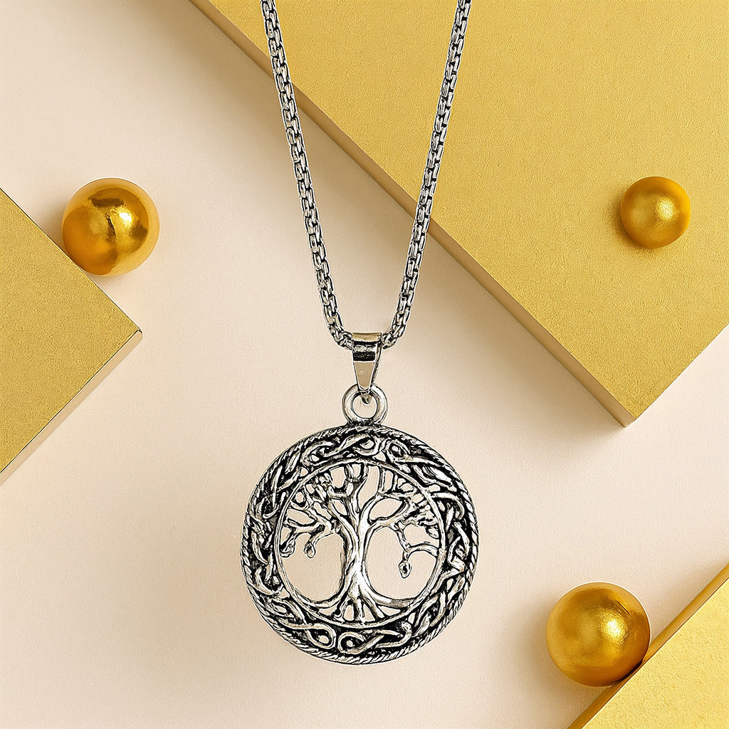 Tree of Life Pendant Necklace, Yggdrasil Necklace, Viking Necklace, Rustic Tree of Life Necklace, Unisex Necklace, 22 Inch Chain Necklace