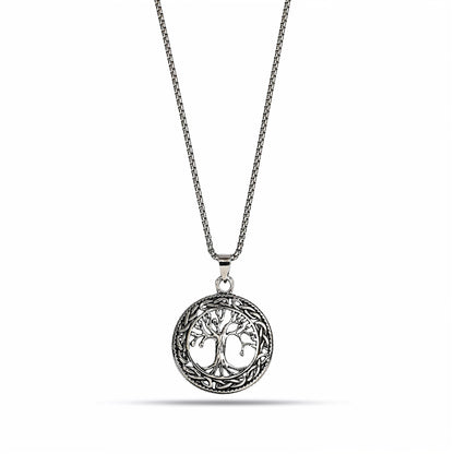 Tree of Life Pendant Necklace, Yggdrasil Necklace, Viking Necklace, Rustic Tree of Life Necklace, Unisex Necklace, 22 Inch Chain Necklace