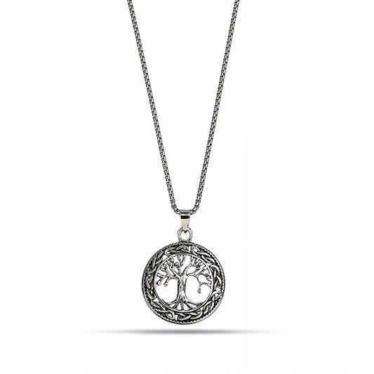 Tree of Life Pendant Necklace, Yggdrasil Necklace, Viking Necklace, Rustic Tree of Life Necklace, Unisex Necklace, 22 Inch Chain Necklace