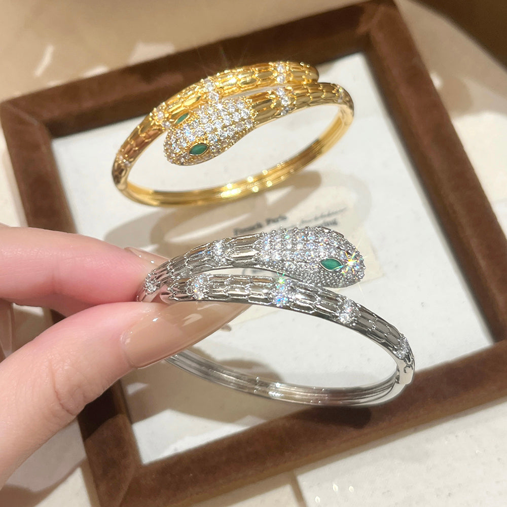 Vintage Snake Bangle Bracelet - Snake Bracelet for Women - Snake Wrap Bangle - Bulgaria Bracelet - Stainless Steel Serpenti Bracelet