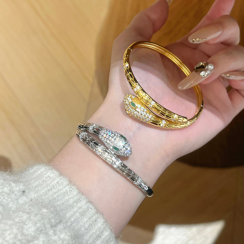 Vintage Snake Bangle Bracelet - Snake Bracelet for Women - Snake Wrap Bangle - Bulgaria Bracelet - Stainless Steel Serpenti Bracelet