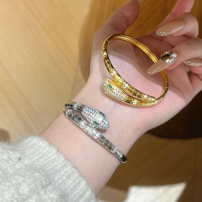 Vintage Snake Bangle Bracelet - Snake Bracelet for Women - Snake Wrap Bangle - Bulgaria Bracelet - Stainless Steel Serpenti Bracelet