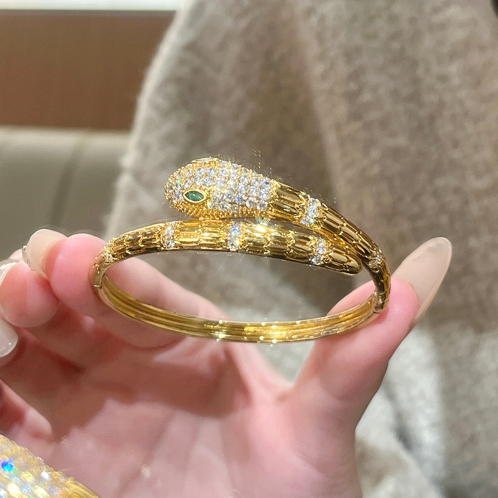 Vintage Snake Bangle Bracelet - Snake Bracelet for Women - Snake Wrap Bangle - Bulgaria Bracelet - Stainless Steel Serpenti Bracelet