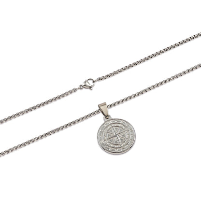 Men's Maritime Compass Medallion Necklace | Handcrafted Compass Necklace | Men Adventure Jewelry | Unisex Pendant | Gift for Traveler