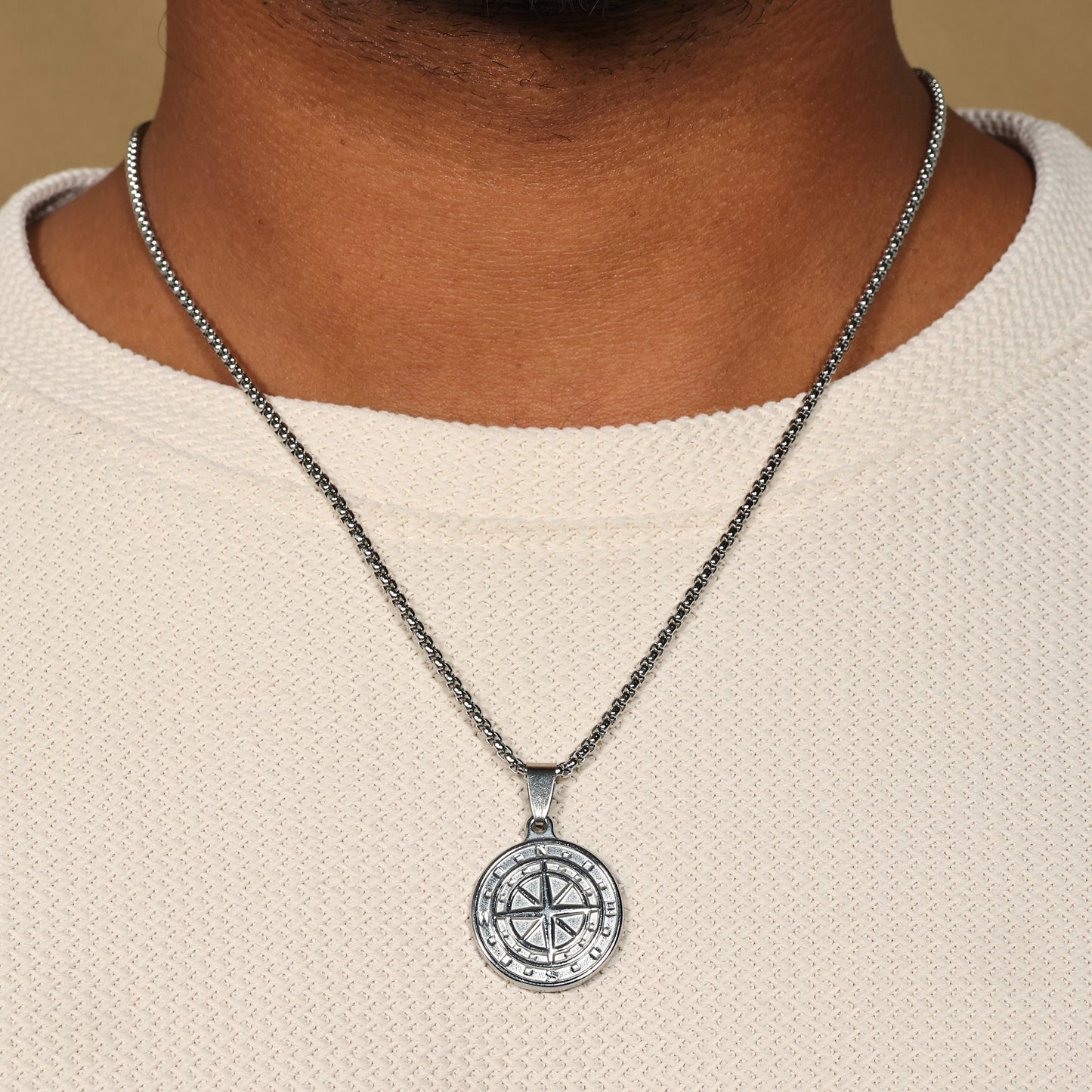 Men's Maritime Compass Medallion Necklace | Handcrafted Compass Necklace | Men Adventure Jewelry | Unisex Pendant | Gift for Traveler