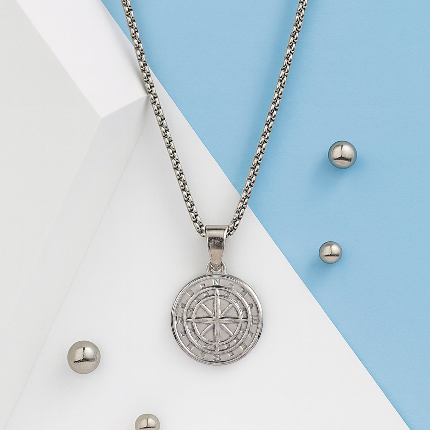 Men's Maritime Compass Medallion Necklace | Handcrafted Compass Necklace | Men Adventure Jewelry | Unisex Pendant | Gift for Traveler