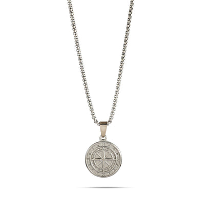 Men's Maritime Compass Medallion Necklace | Handcrafted Compass Necklace | Men Adventure Jewelry | Unisex Pendant | Gift for Traveler