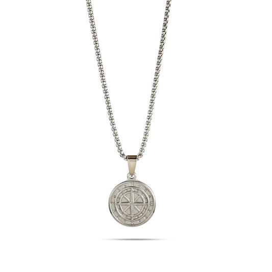 Men's Maritime Compass Medallion Necklace | Handcrafted Compass Necklace | Men Adventure Jewelry | Unisex Pendant | Gift for Traveler