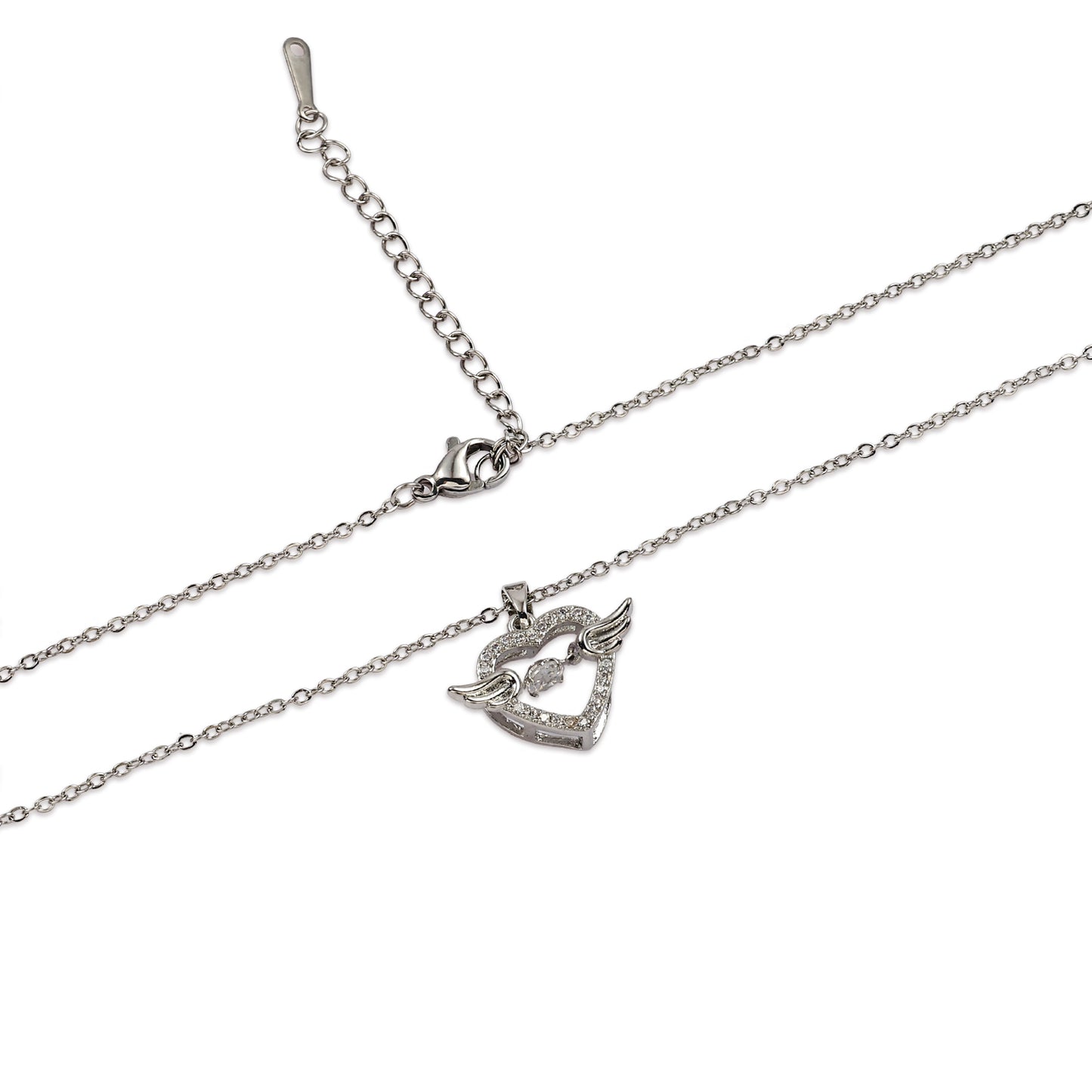 Angel Wing Heart Pendant, Winged Heart Necklace, Minimalist Necklace, Protection Pendant, Angel Wings Necklace, Guardian Angel Pendant