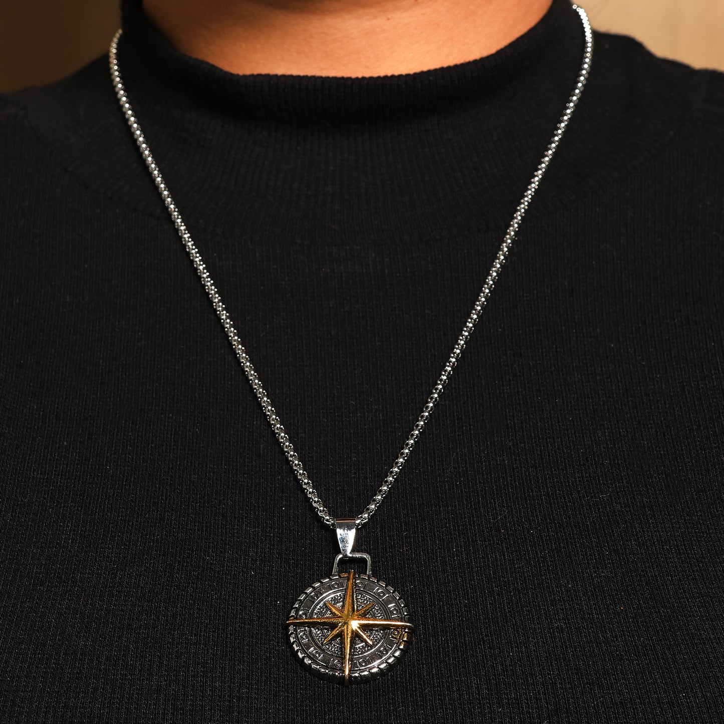 Men's Maritime Compass Medallion Necklace | Handcrafted Compass Necklace | Men Adventure Jewelry | Unisex Pendant | Gift for Traveler
