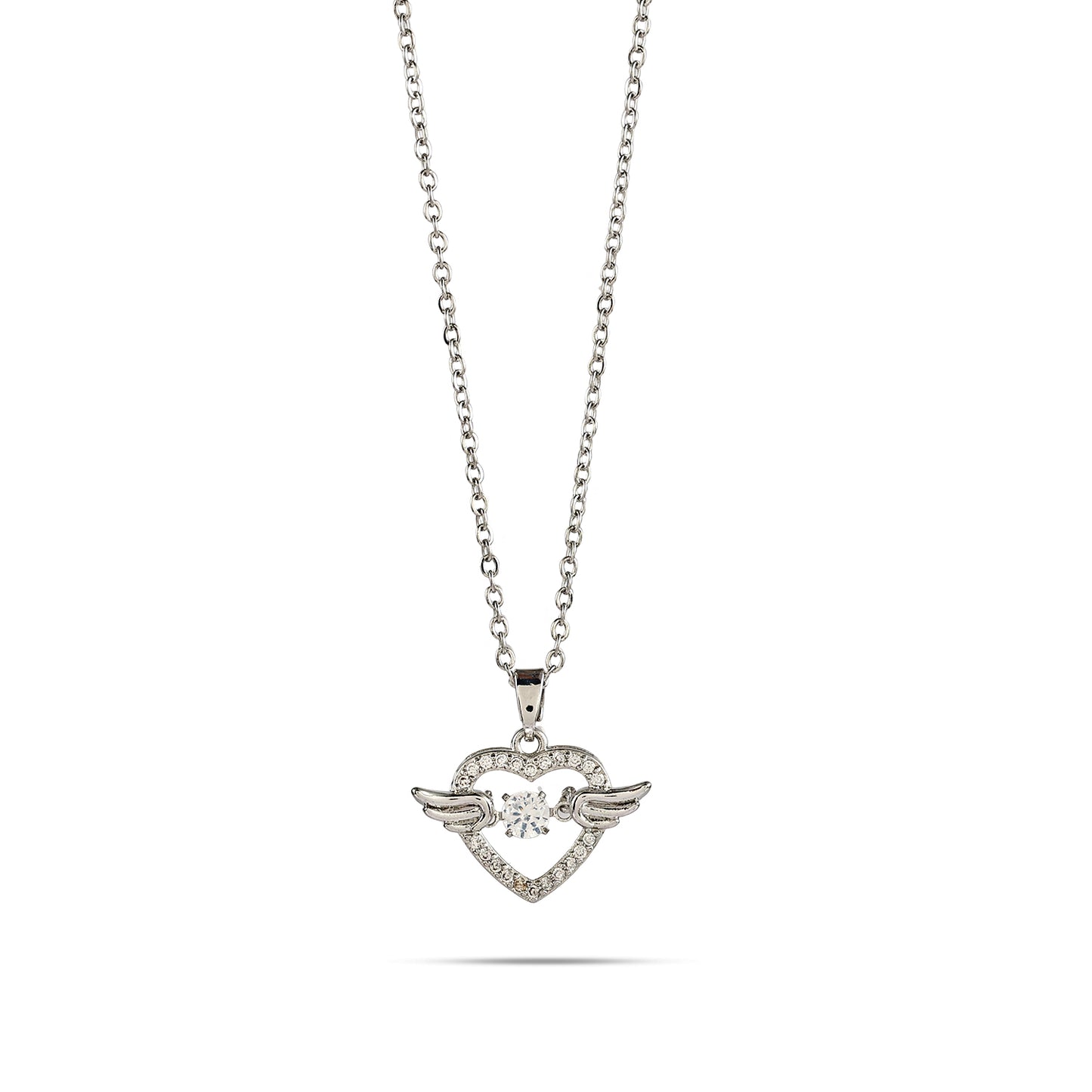 Angel Wing Heart Pendant, Winged Heart Necklace, Minimalist Necklace, Protection Pendant, Angel Wings Necklace, Guardian Angel Pendant
