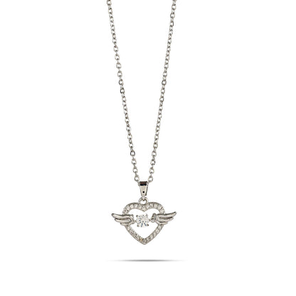 Angel Wing Heart Pendant, Winged Heart Necklace, Minimalist Necklace, Protection Pendant, Angel Wings Necklace, Guardian Angel Pendant