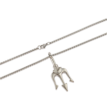 Poseidon's Trident Necklace, Greek Mythology Jewelry, God of the Seas Necklace, Lord Shiva Trident Pendant Necklace, Religious Jewelry