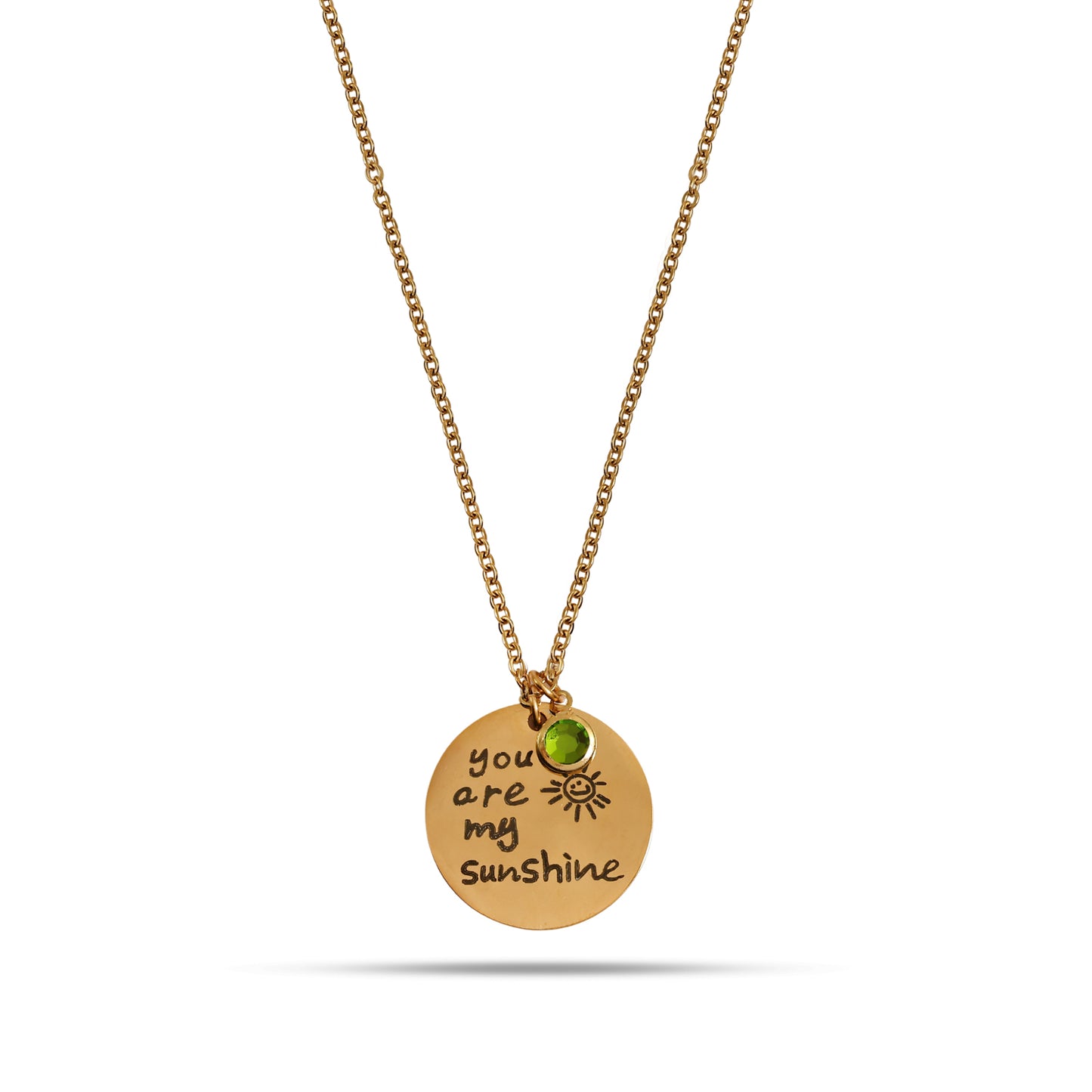You are my sunshine Necklace, Hand Engraved Chain Pendant, Handwriting Necklace Charm, Christmas Gift for Someone Special