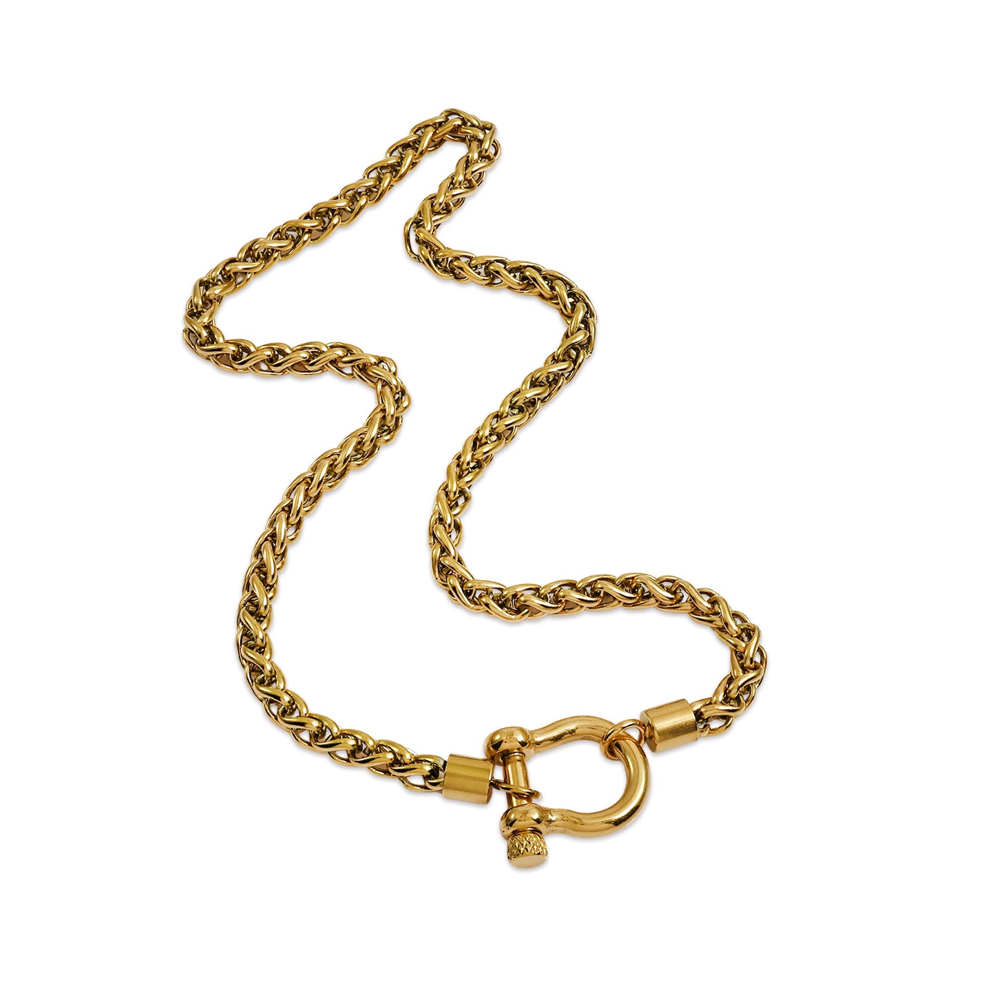 Mens Stainless Steel Foxtail Wheat Chain Necklace, 16 Inch Gold Chain for Men & Women, Unisex Foxtail Chain, Gift for Her