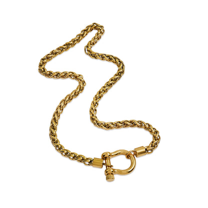 Mens Stainless Steel Foxtail Wheat Chain Necklace, 16 Inch Gold Chain for Men & Women, Unisex Foxtail Chain, Gift for Her