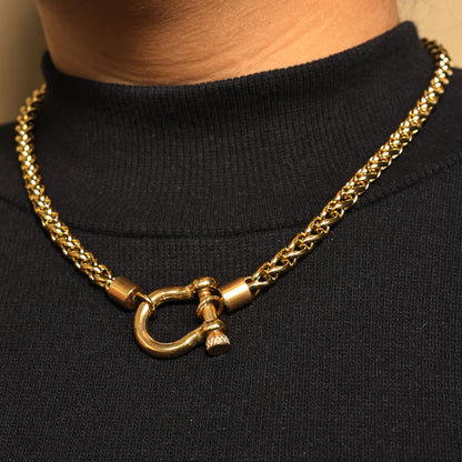 Mens Stainless Steel Foxtail Wheat Chain Necklace, 16 Inch Gold Chain for Men & Women, Unisex Foxtail Chain, Gift for Her