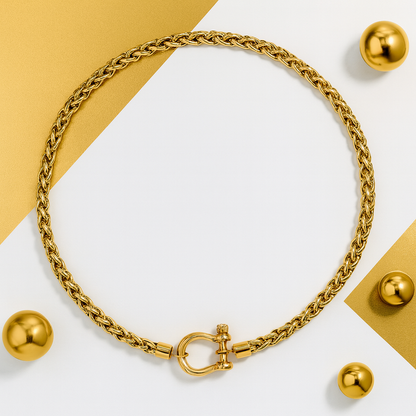 Mens Stainless Steel Foxtail Wheat Chain Necklace, 16 Inch Gold Chain for Men & Women, Unisex Foxtail Chain, Gift for Her
