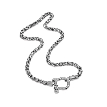 Mens Stainless Steel Foxtail Wheat Chain Necklace, 16 Inch Gold Chain for Men & Women, Unisex Foxtail Chain, Gift for Her