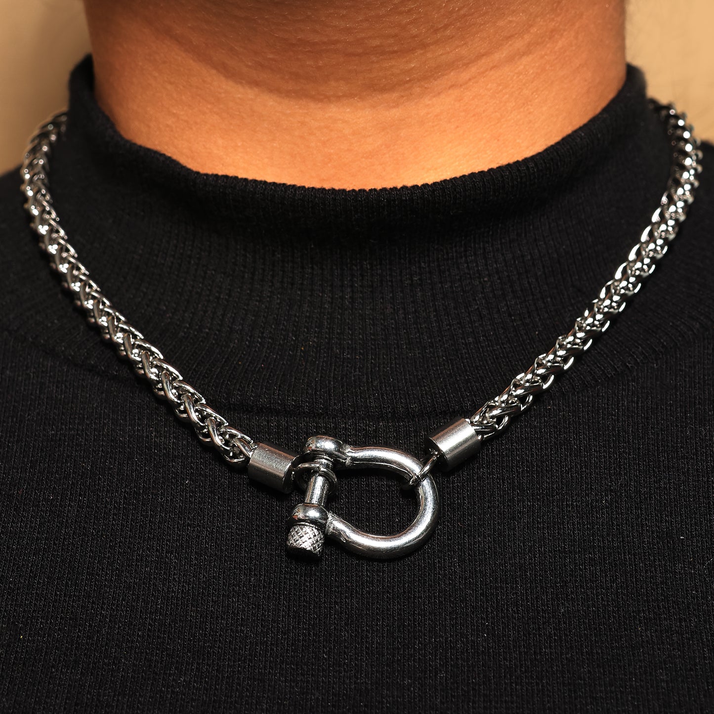 Mens Stainless Steel Foxtail Wheat Chain Necklace, 16 Inch Gold Chain for Men & Women, Unisex Foxtail Chain, Gift for Her