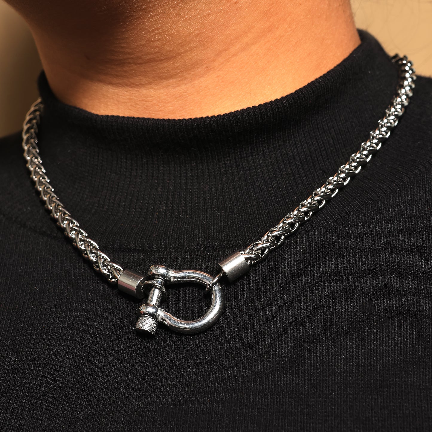 Mens Stainless Steel Foxtail Wheat Chain Necklace, 16 Inch Gold Chain for Men & Women, Unisex Foxtail Chain, Gift for Her