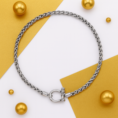 Mens Stainless Steel Foxtail Wheat Chain Necklace, 16 Inch Gold Chain for Men & Women, Unisex Foxtail Chain, Gift for Her