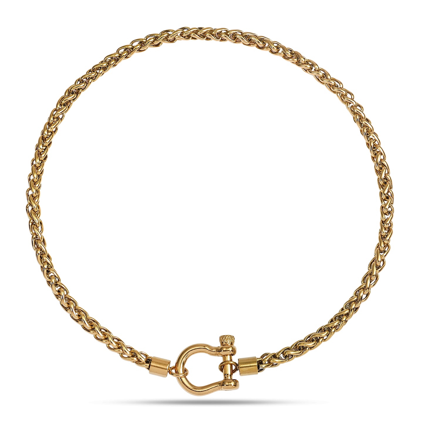 Mens Stainless Steel Foxtail Wheat Chain Necklace, 16 Inch Gold Chain for Men & Women, Unisex Foxtail Chain, Gift for Her