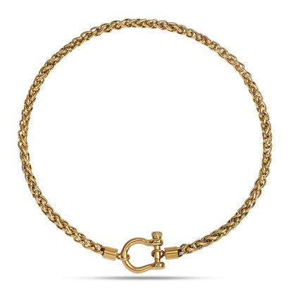 Mens Stainless Steel Foxtail Wheat Chain Necklace, 16 Inch Gold Chain for Men & Women, Unisex Foxtail Chain, Gift for Her