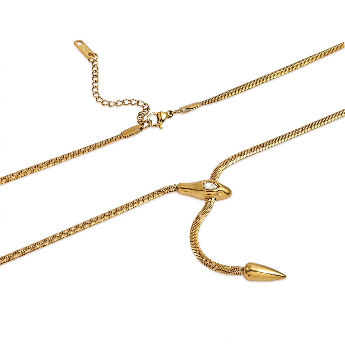 Snake Chain Choker Necklace | Adjustable Gold & Silver Snake Design Necklace | Gothic Punk Serpent Choker Jewelry Gift for Her