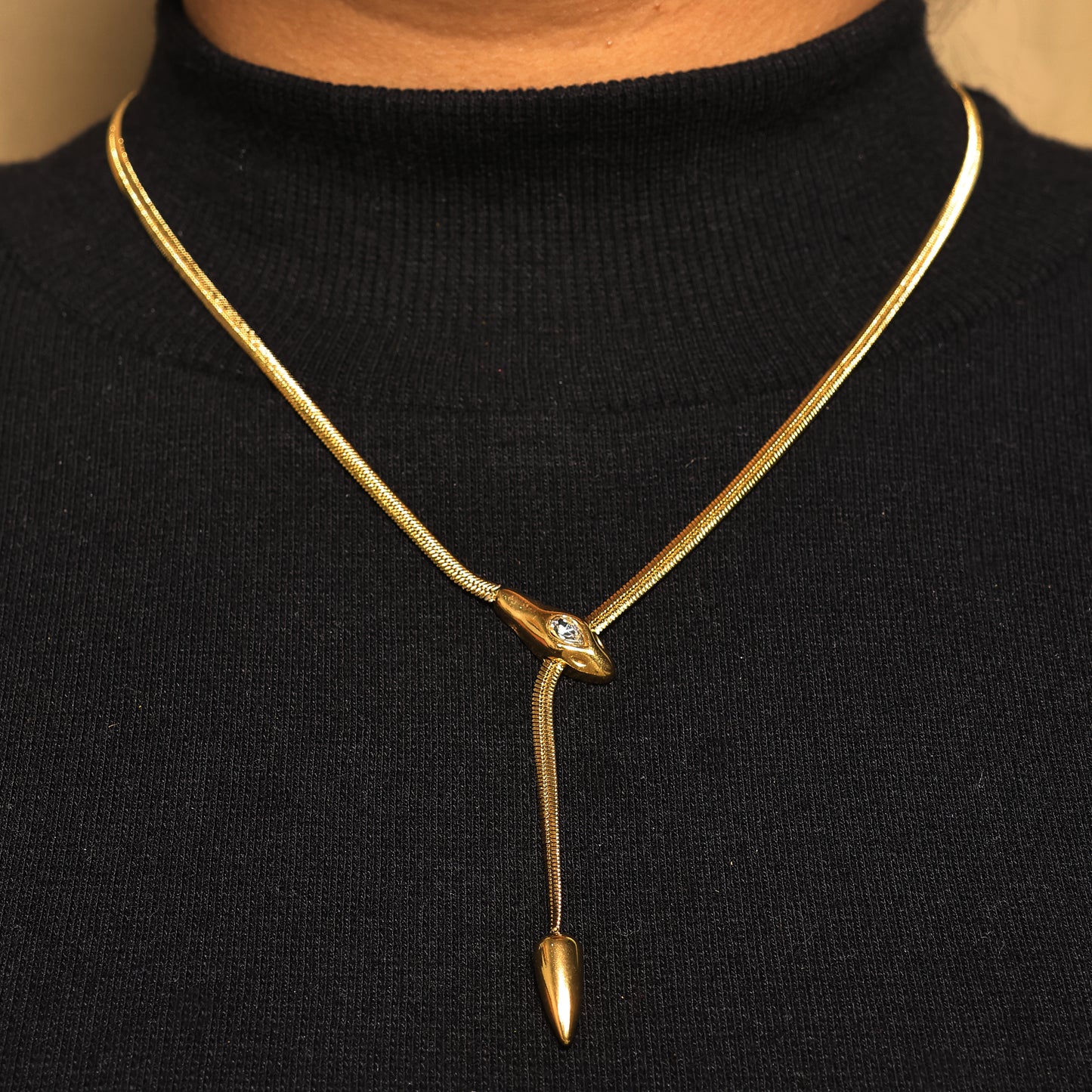 Snake Chain Choker Necklace | Adjustable Gold & Silver Snake Design Necklace | Gothic Punk Serpent Choker Jewelry Gift for Her