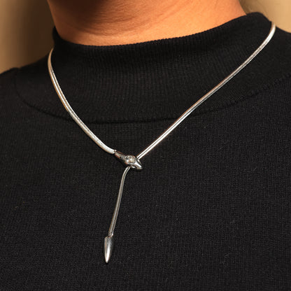 Snake Chain Choker Necklace | Adjustable Gold & Silver Snake Design Necklace | Gothic Punk Serpent Choker Jewelry Gift for Her