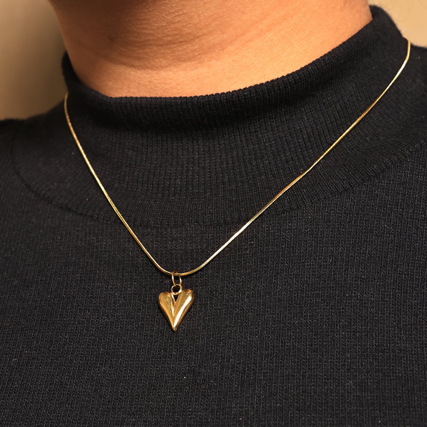 Gold Heart Pendant Necklace | Infinite Love Heart Pendant | Golden Heart Statement Necklace | Minimalist Heart Pendant | Gift for Her