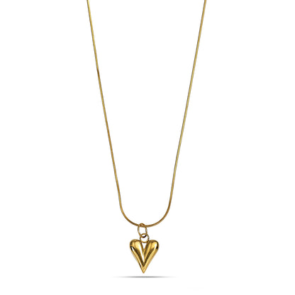 Gold Heart Pendant Necklace | Infinite Love Heart Pendant | Golden Heart Statement Necklace | Minimalist Heart Pendant | Gift for Her