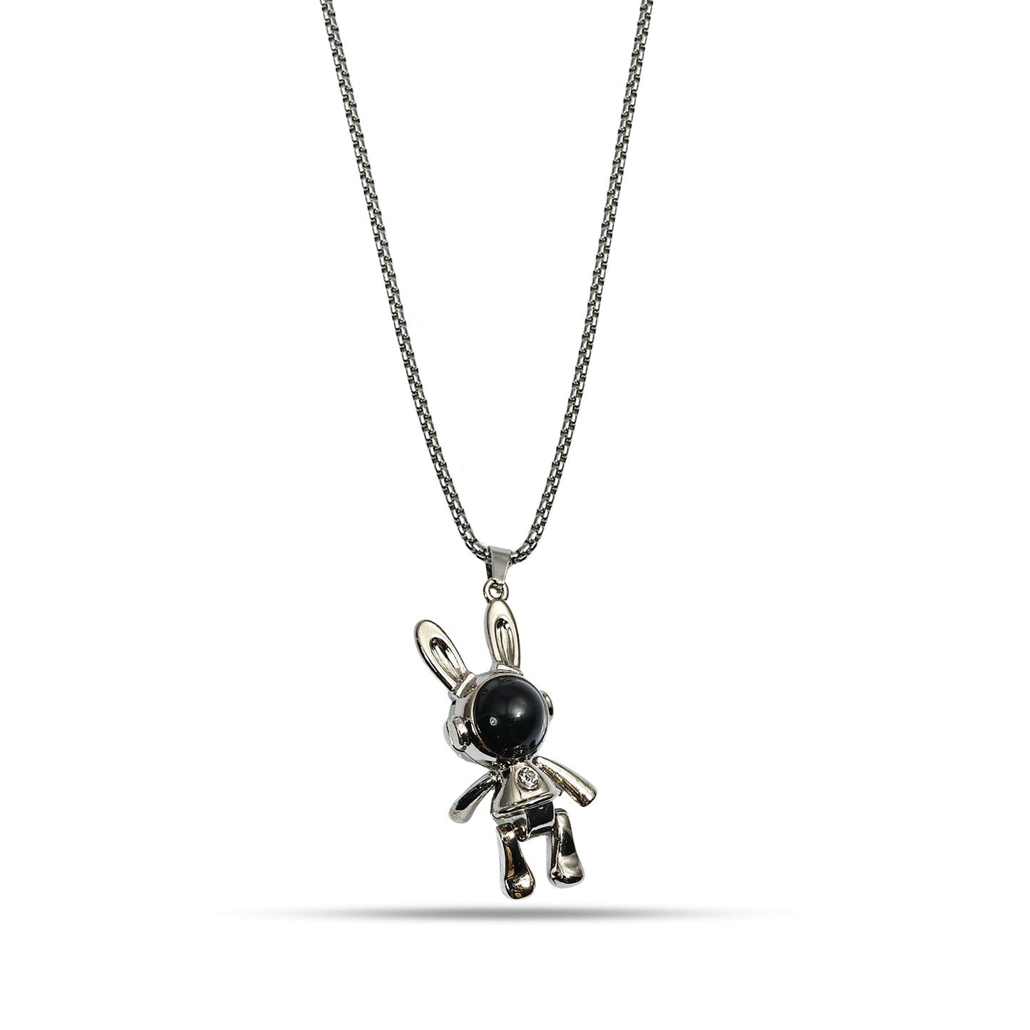 Bunny Pendant Necklace - Cute Rabbit Charm Jewelry - Astronaut Chain Pendant - Kawaii Pendant - Handmade Bunny Pendant - Gift for Her