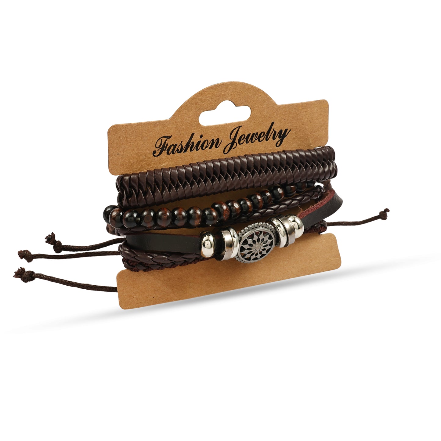 Men’s Brown Multi-Layer Leather Bracelet | Beaded Wrap Bracelet for Men | Vintage Brown Bracelet | Boho Layered Bracelet | Gift for Him