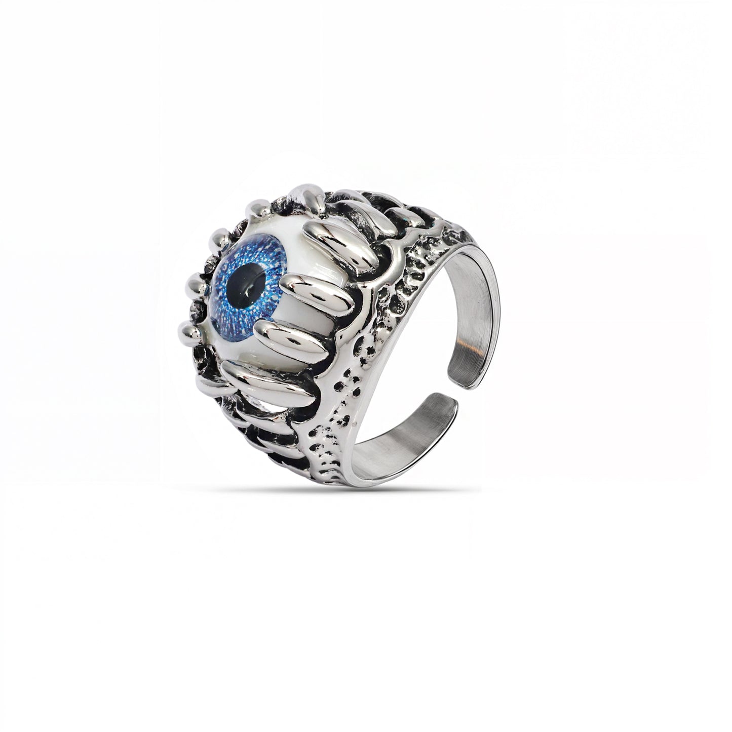 Evil Eye Ring for Men, Eye of Dragon Ring, Magical Ring, Fang Ring, Gothic Energy Ring, Handmade Adjustable Ring, Halloween Special Jewelry