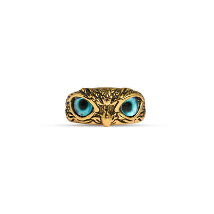 Owl Ring, Fengshui Owl Protection Ring Amulet, Unisex Demon Eye Owl Ring, Woodland Animal Jewelry, Gothic Owl Eyes Adjustable Wisdom Ring