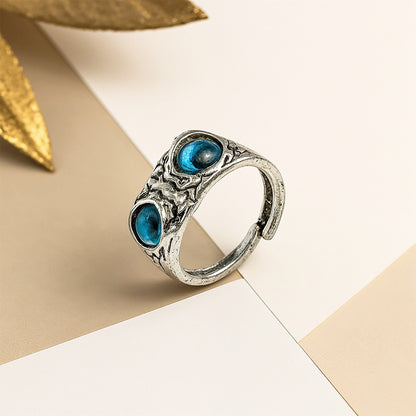 Owl Ring, Fengshui Owl Protection Ring Amulet, Unisex Demon Eye Owl Ring, Woodland Animal Jewelry, Gothic Owl Eyes Adjustable Wisdom Ring