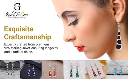 925 Sterling Silver Triangle Earrings Dangle For Women